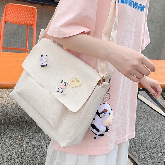 Túi đeo chéo HAZIN trơn cao cấp đi học đi chơi đựng vừa khổ a4 phong cách unisex phù hợp cả nam và nữ HZ62