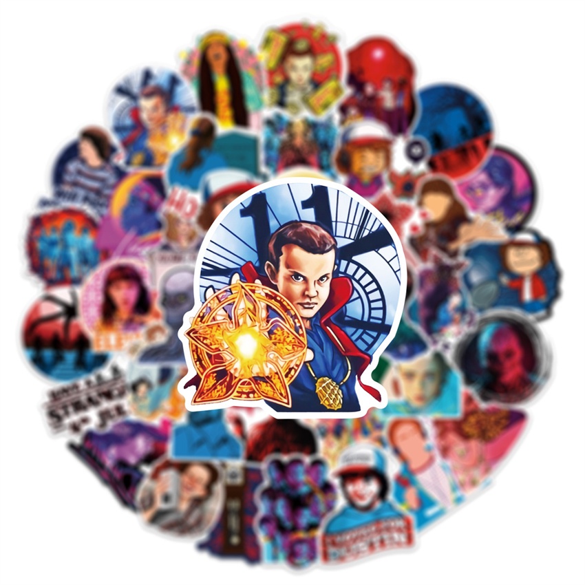 Bộ 100 Cái ❉ Hình Dán Dòng Phim Stranger Things E ❉ Sticker Dán Tường Chống Thấm Nước Họa Tiết Doodle Hợp Thời Trang