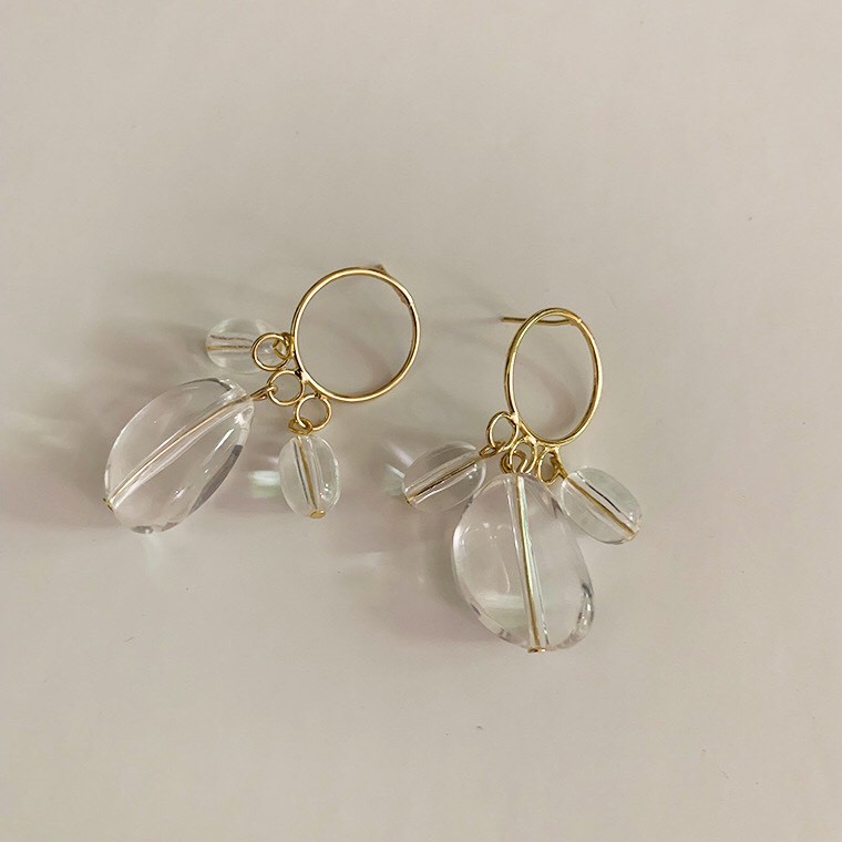 Bông Tai Nữ Hợp Kim Cao Cấp ERASHOP 078488 - Chùm Đá Trong Suốt Vintage, Sang Chảnh, Phù Hợp Đi Tiệc, Đi Chơi, Rẻ Đẹp