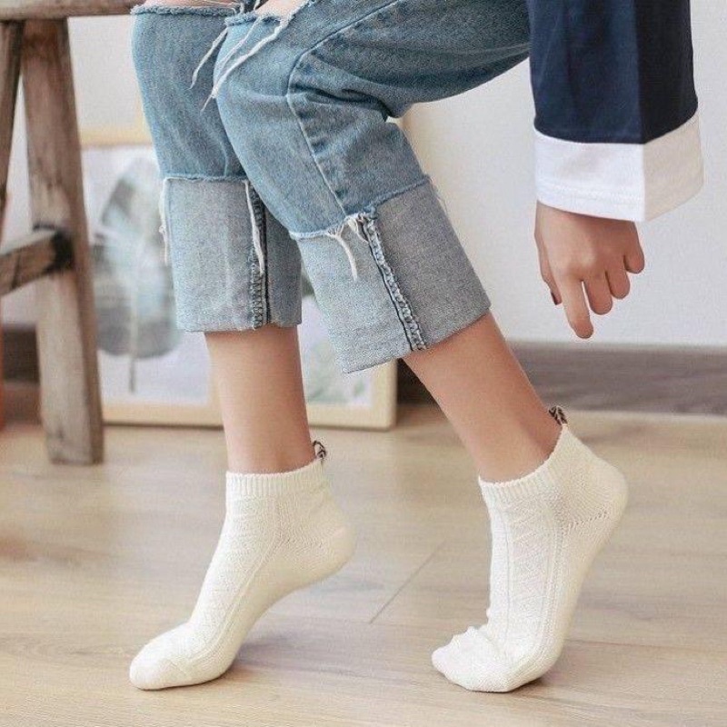 Vớ Tất Cổ Ngắn Len Gân 10 màu giữ ấm giữ nhiệt chân dành cho cả nam và nữ MRSOCKS - VN029