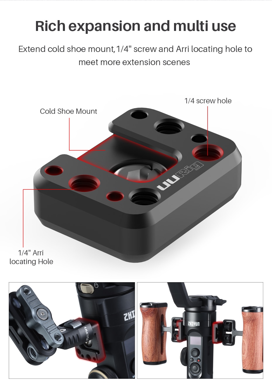 Tay Cầm Chống Rung Zhiyun Crane 2s Gimbal Với Lỗ 1 / 4 ''