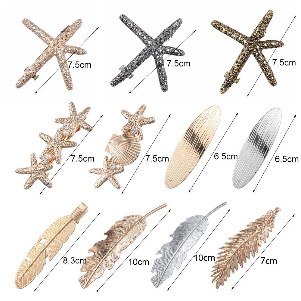 Kẹp Tóc Hình Chiếc Lá|Kẹp Tóc Kim Loại Hình Lông Vũ