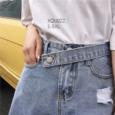 XẢ HÀNG XQU022 Quần sooc jeans nữ vạt chéo phong cách Hàn Quốc
