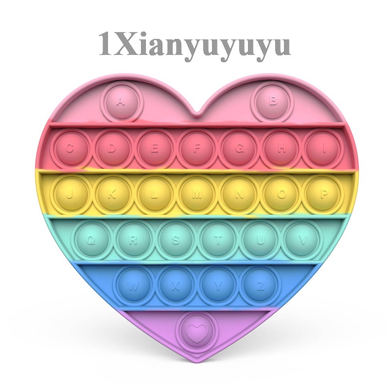 Xyy Cepos Đồ chơi cầm tay Poppy | Pop it Đồ chơi tạo bong bóng giảm căng thẳng cho trẻ em &amp; Đồ chơi cho người lớn ADHD| Giúp khôi phục cảm xúc | Đồ chơi hình trái tim xinh xắn &amp; Trò chơi