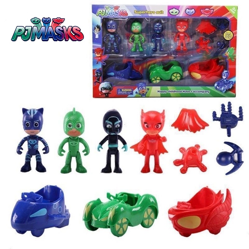 Pj masks set 4 Xe Hơi Đồ Chơi 3 Chiếc Mặt Nạ Hình Nhân Vật Hoạt Hình anime Dành Cho Bé Trai Và Bé Gái