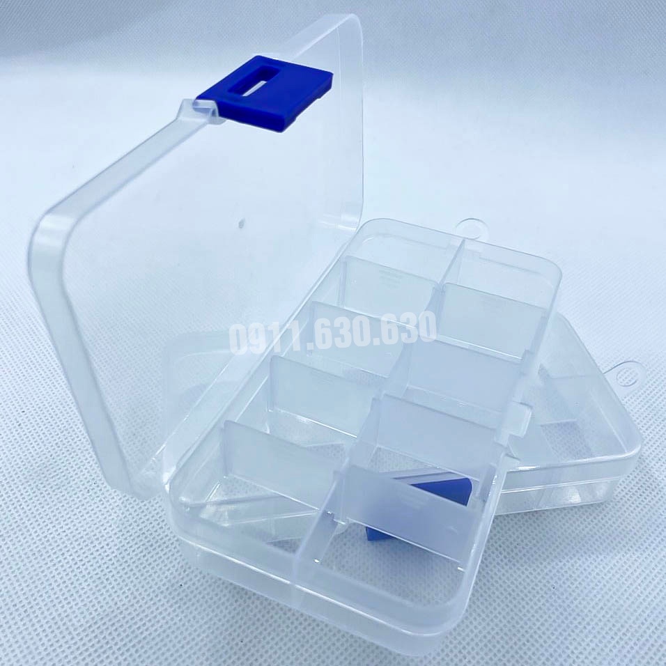HỘP NHỰA 10 Ô_dụng cụ mi_keo nối mi_uốn mi_mi fan_Huy Hoàng Mi