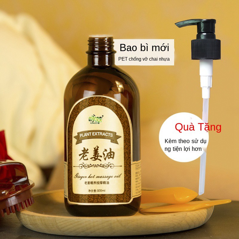 Gừng và tinh dầu gừng già để thông kinh lạc và phát tán các nốt sần, làm nóng cơ thể, dầu xoa bóp toàn thân, dầu xoa bóp