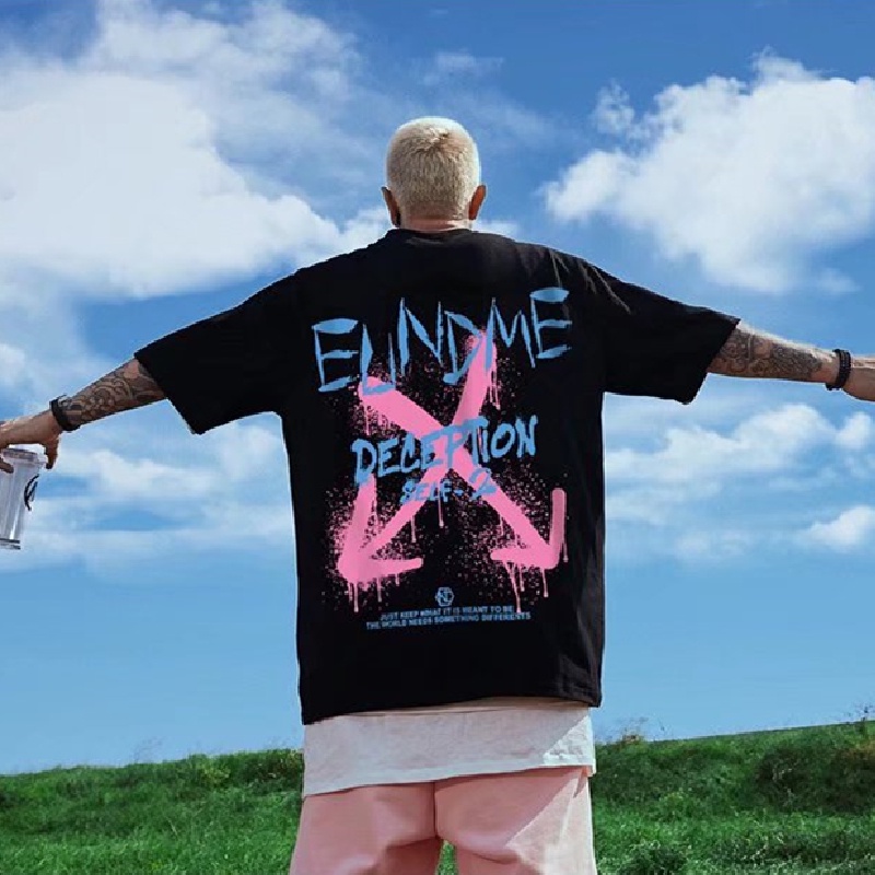 Áo Thun Tay Ngắn Dáng Rộng In Chữ Thời Trang Mùa Hè Phong Cách Hàn Quốc Cho Nam size M-8XL