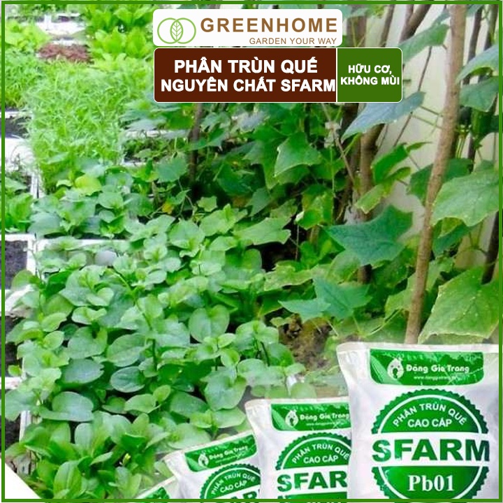 Bộ 2 Phân trùn quế Sfarm, bao 2kg, nguyên chất bổ sung dinh dưỡng cho cây, hoa, cải tạo đất |Greenhome