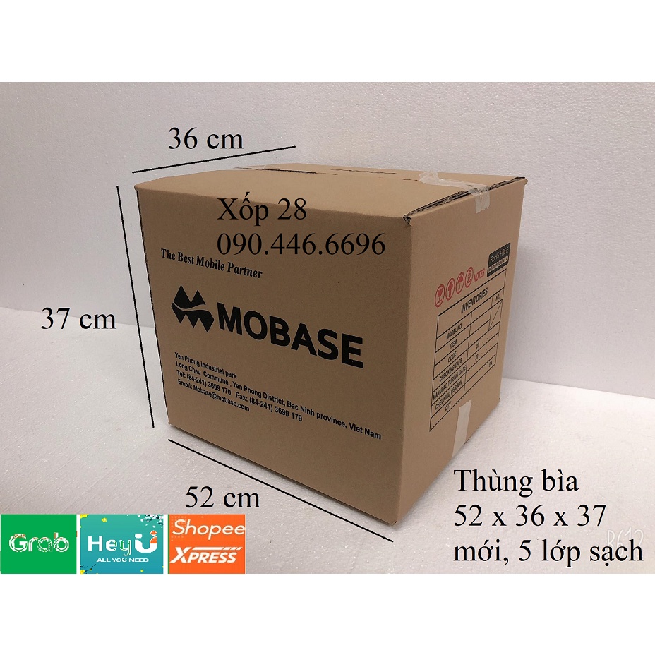 52x36x37 mới cứng 5 lớp Hộp thùng giấy bìa carton dùng đóng gói hàng hóa vận chuyển nhà giá rẻ to nhỏ vừa