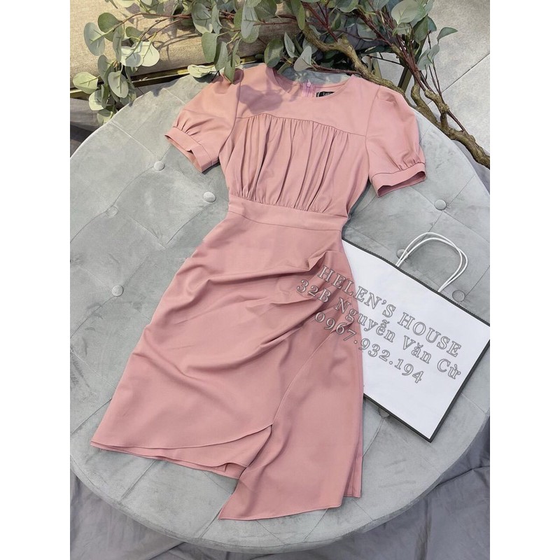 Váy thiết kế vạt chéo nhún ngực kèm ảnh thật | BigBuy360 - bigbuy360.vn