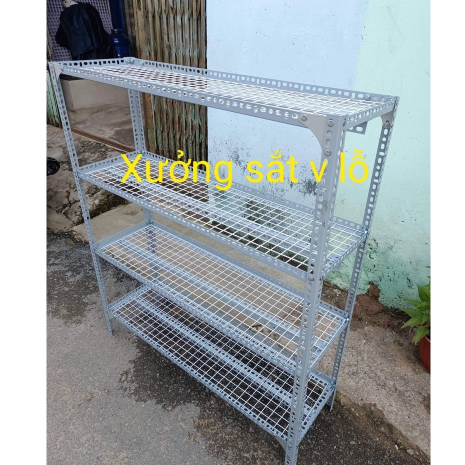Kệ sắt V Lỗ  Rộng 50cm x dài 1M  2-3-4 tầng kệ