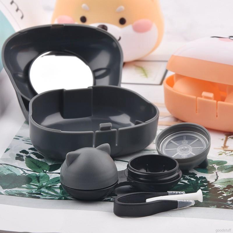 Hộp đựng kính áp tròng có gương kiểu dáng dễ thương