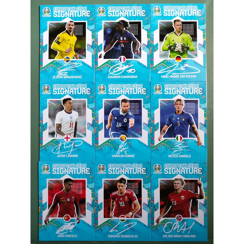 Thẻ Cầu Thủ Bóng Đá SKY Card EURO 20 SIGNATURE | Ibrahimovic Ramos Busquets Arnold Van Dijk Zaniolo Cancelo Fati Stegen