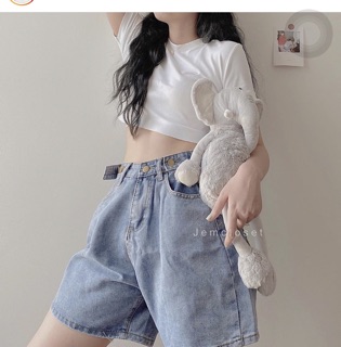 🌟Quần Ngố Đai Nút + Crop trơn