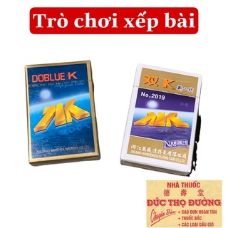 Bộ bài tây 52 lá - double k - xanh và trắng