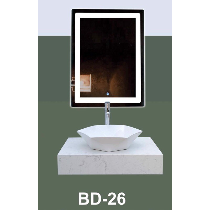 BÀN ĐÁ LAVABO GƯƠNG LED