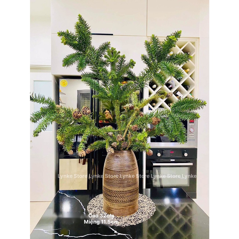 Bình Hoa Lọ Hoa Gốm Dáng Chuông To Khắc Vẽ Tay Thủ Công Gốm Sứ Bát Tràng - Lynke Store