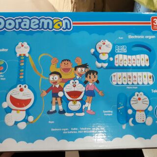 Hộp 2 đàn và điện thoại bàn doremon cho bé