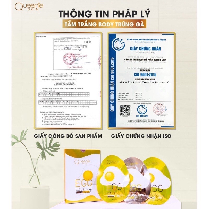 [Chính hãng]TẮM TRẮNG BODY TRỨNG QUEENIE SKIN