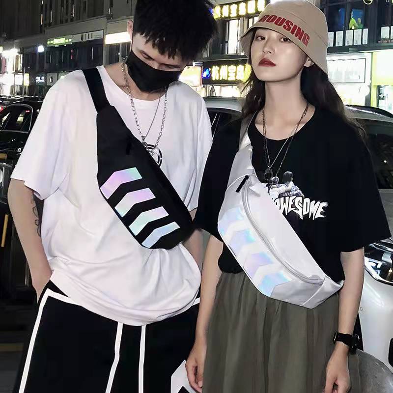 Túi Đeo Chéo Bao Tử Ulzzang Phản Quang Cá Tính Hottrend Thời Trang Unisex