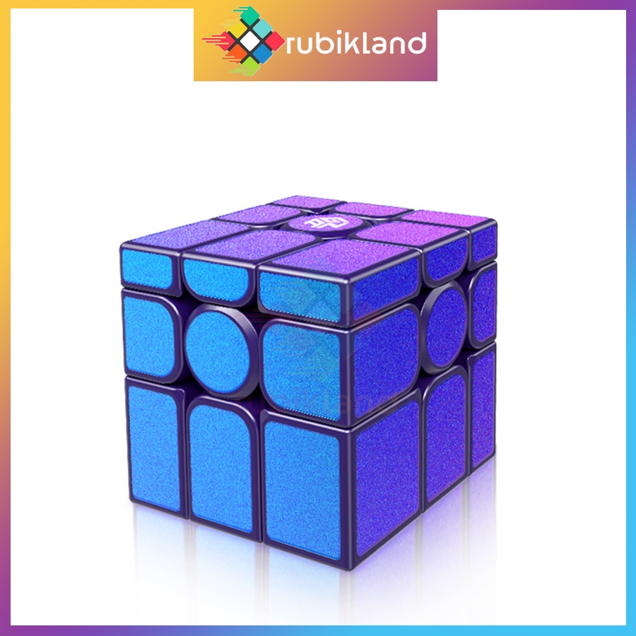 Rubik Gan Mirror 3x3 Màu Tím Rubic Biến Thể Bump Purple Tráng Gương Hàng Cao Cấp Có Nam Châm Đồ Chơi Trí Tuệ