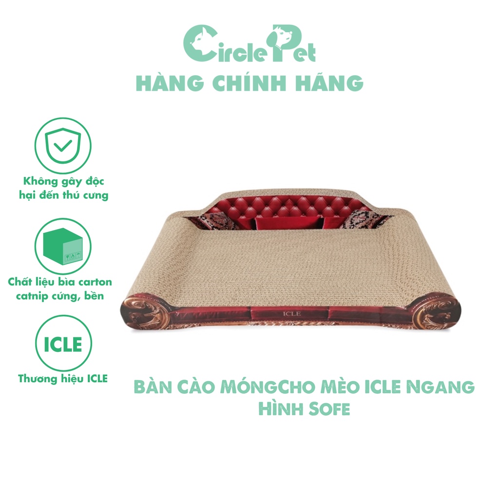Bàn Cào Mong Cho Mèo ICle Ngang Hình Sofe Nhỏ Gọn tiện Lợi - Circle Pet