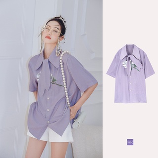 Iris boutique is137 22/ss lavender shirt - áo sơ mi