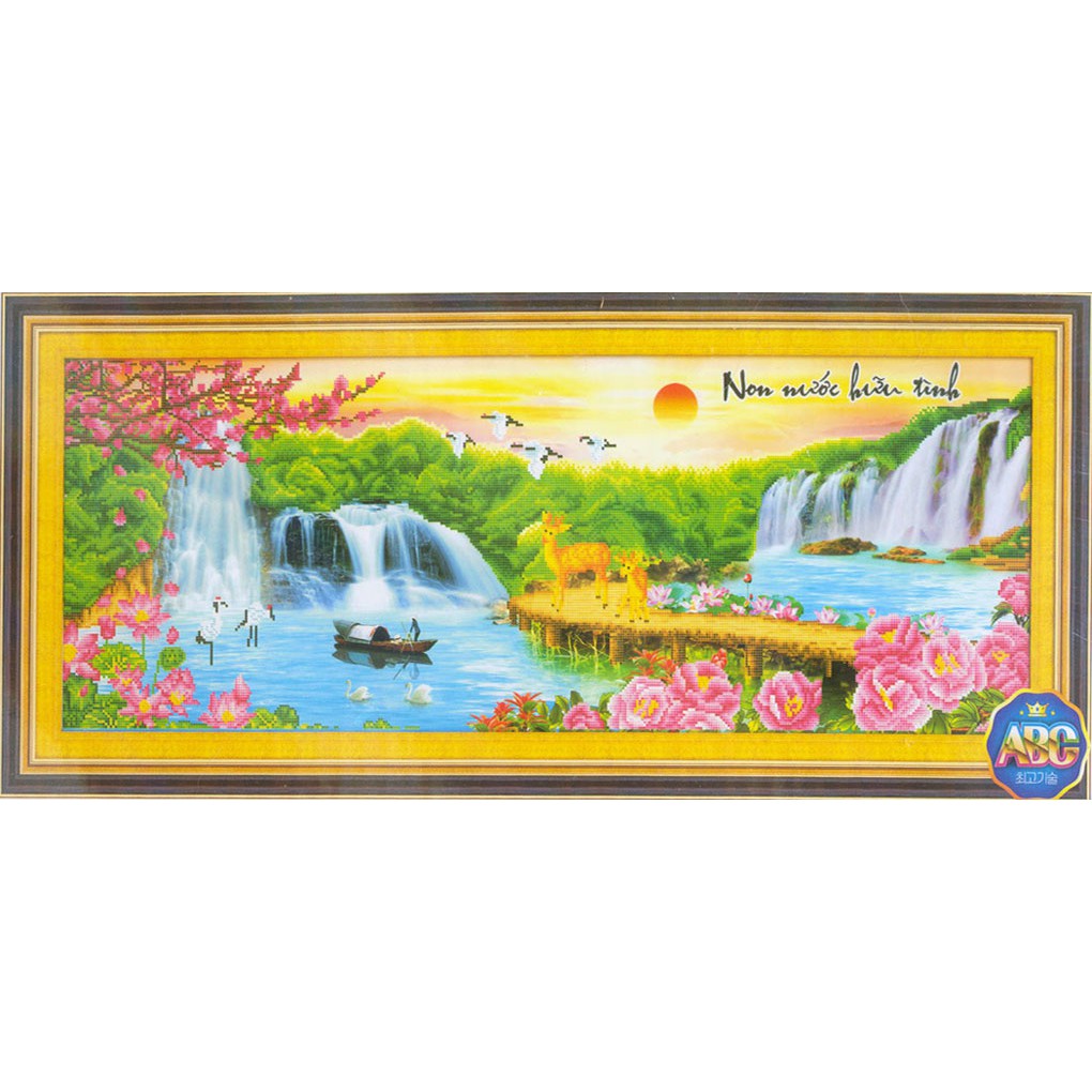 Tranh Đính Đá ABC 3D Non Nước Hữu Tình DF320 , LG1348 (KHÁCH TỰ ĐÍNH) KT:120X49CM