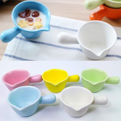 Bát sứ ăn dặm hình gáo tay béo 80ml - Nhiều màu