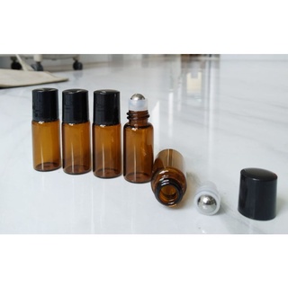 Set 5 lọ chai thủy tinh 3ml bi lăn thép mẫu 2022 đựng nước hoa tinh dầu dubai