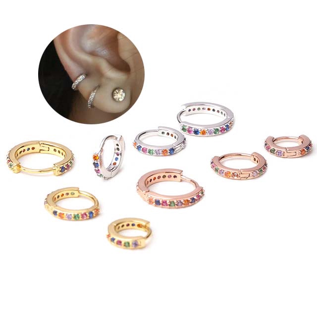 Khuyên tai đồng hình tròn 6-10mm cá tính