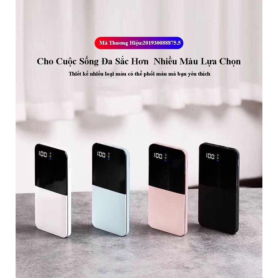 Pin sạc dự phòng CÁT THÁI Q100 Polymer 15000mAh mỏng nhỏ gọn cao quí 2 cổng sạc vào