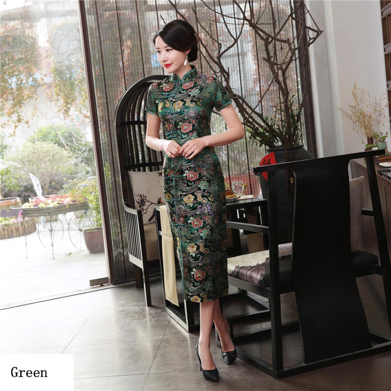 Plus Size Women Ladies Long Dresses Qipao Fashion Women Dress Chinese National Cheongsam Vintage