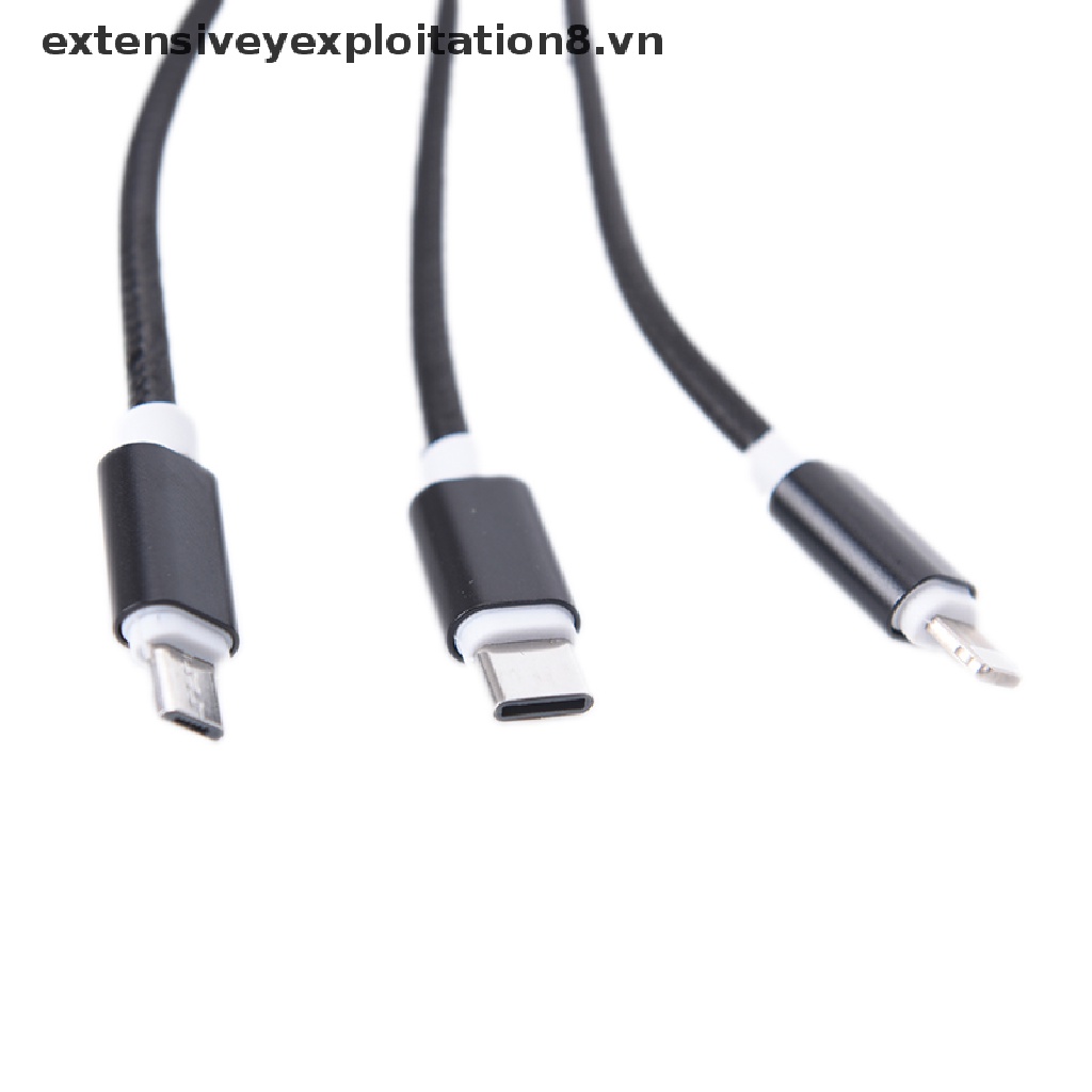 Dây Cáp Sạc Đồng Bộ Dữ Liệu Micro USB Loại C Đa Năng 3 Trong 1 Cho iPhone / Android