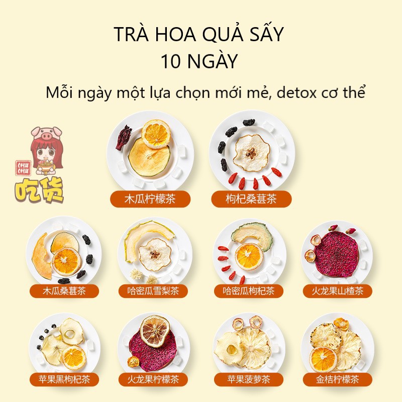 TRÀ HOA QUẢ KHÔ THANH LỌC 10 NGÀY [HỘP 100G]