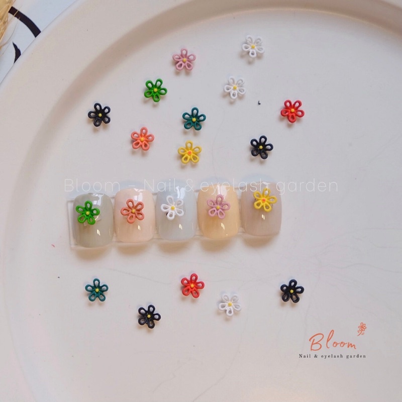 Set charm hoa gắn móng tay, charm nail