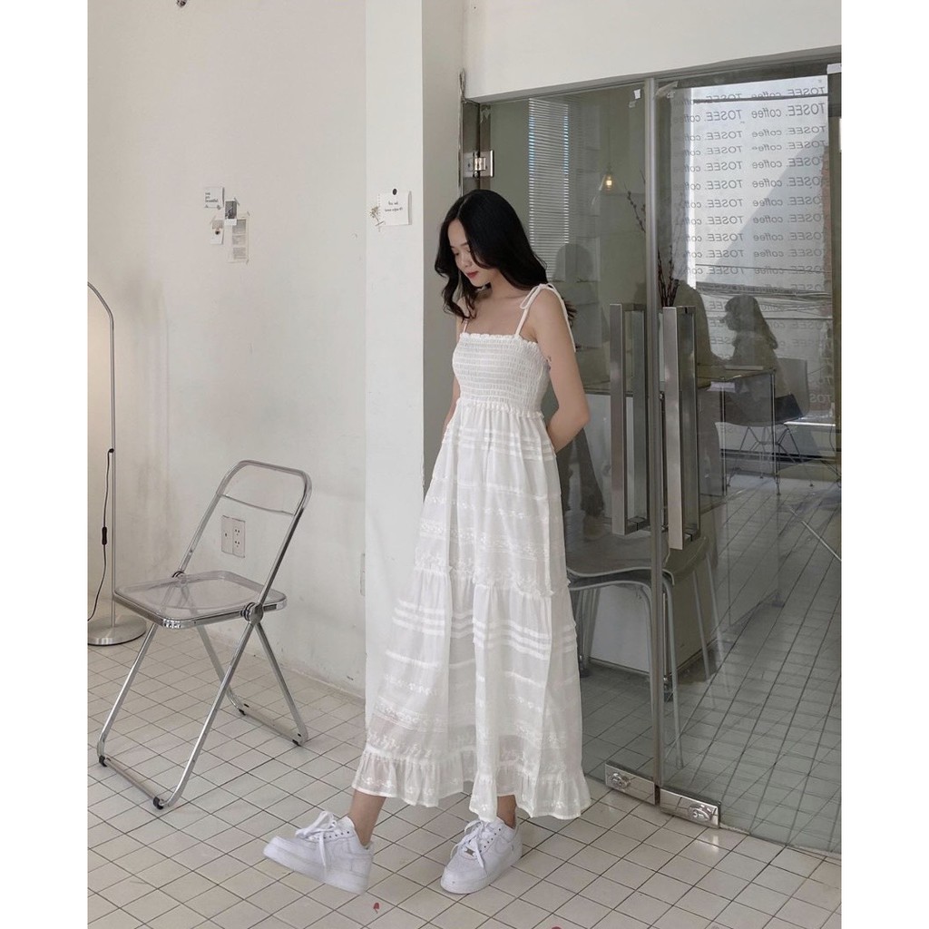 Đầm nữ chất vải đẹp, đầm nữ xòe phong cách tiểu thư, nữ tính, hàng đẹp bán shop, phom dưới 54kg-tùy chiều cao | BigBuy360 - bigbuy360.vn