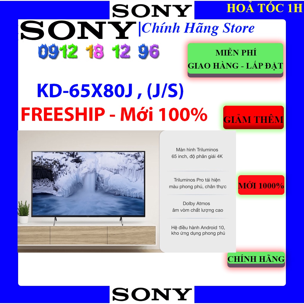 [SONY 65X80J] Android Tivi 4K Sony KD65X80J 65 inch KD65X80J/S