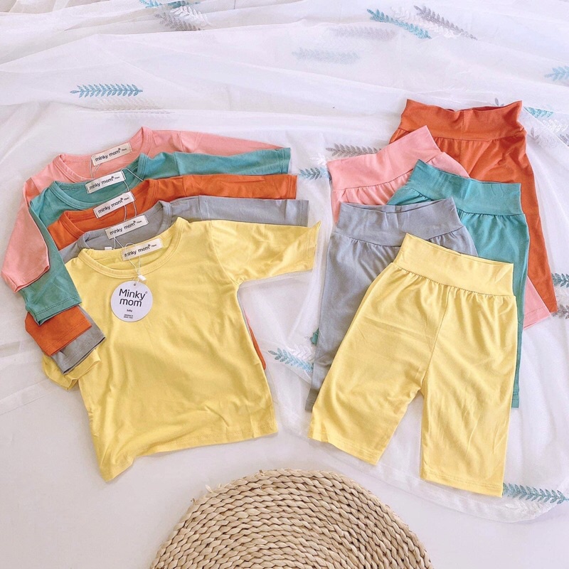 Bộ quần áo lửng cạp cao thun lạnh mát mẻ cho bé [BABY KHOAI]