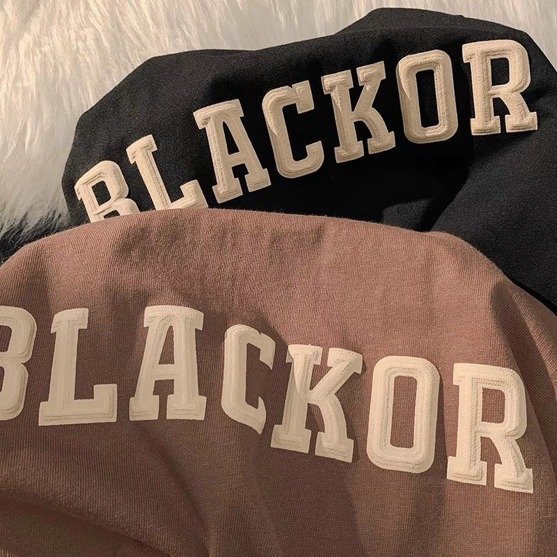 Áo phông in nổi BLACKOR form rộng tay lỡ Unisex đủ màu style Uzzang
