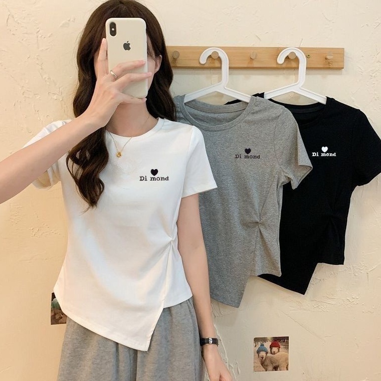 Áo Thun Nữ Tay Ngắn Thêu Họa Tiết Phong Cách Hàn Quốc Thời Trang Cho Áo phông Nữ NZ-TX-119