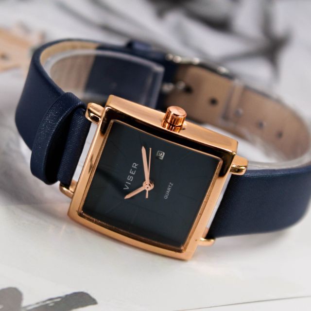 Đồng hồ nữ Viser dây da cao cấp mặt vuông Bán lẻ giá sỉ