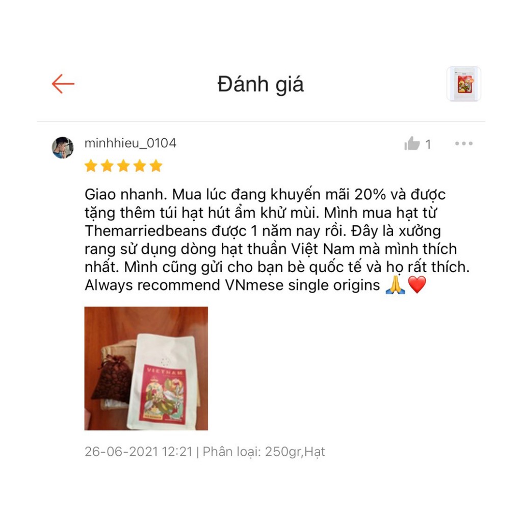 Cà Phê Đặc sản Arabica 100% Red Bourbon - The Married Beans (Túi 250gram) | BigBuy360 - bigbuy360.vn