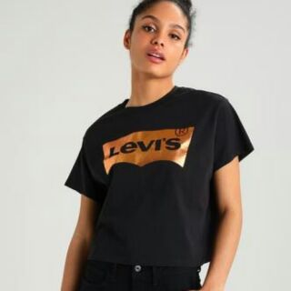 Áo Levis đen nhũ vàng.