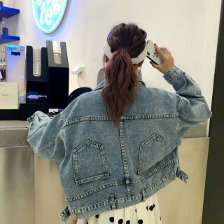 (Order/ Video thật) Áo khoác denim dáng ngắn cực chất