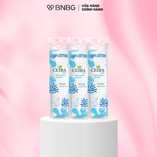 Combo 3 bông tẩy trang Cotton Ceiba duo face 100% cotton siêu tiết kiệm dung dịch (120pads x3)