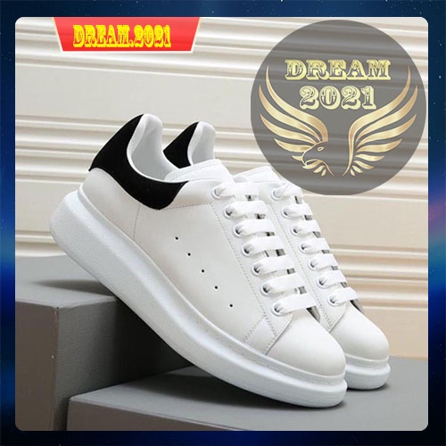 Giày MCQ gót nhung đen dây lụa,giày trắng da bóng đủ size 36-43 bản đẹp