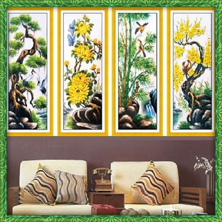 TRANH THÊU CHỮ THẬP TỨ QUÝ MONALISA KT:146x100CM