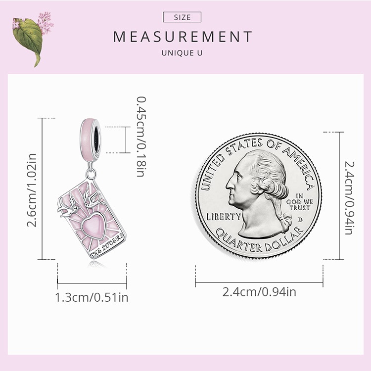 Mặt dây chuyền Bamoer bằng bạc 925 hình thẻ bài tarot thời trang dùng làm quà tặng